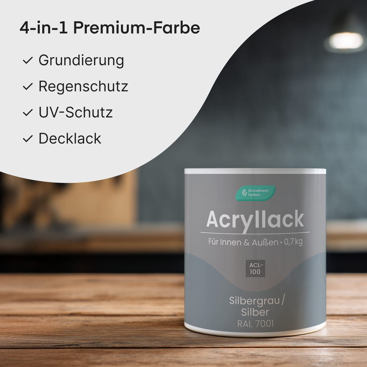 GRUNDMANN Acryllack: Premium 4-in-1 Lack, Buntlack und Möbelfarbe