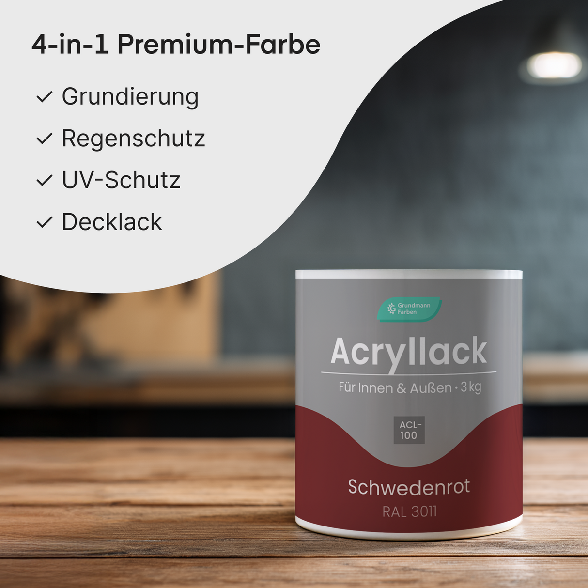 GRUNDMANN Acryllack: Premium 4-in-1 Lack, Buntlack und Möbelfarbe