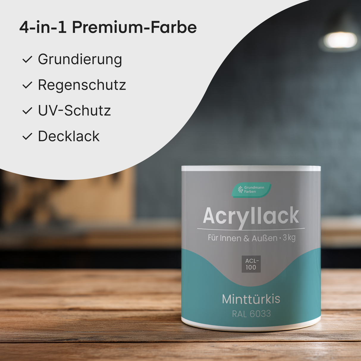 GRUNDMANN Acryllack: Premium 4-in-1 Lack, Buntlack und Möbelfarbe