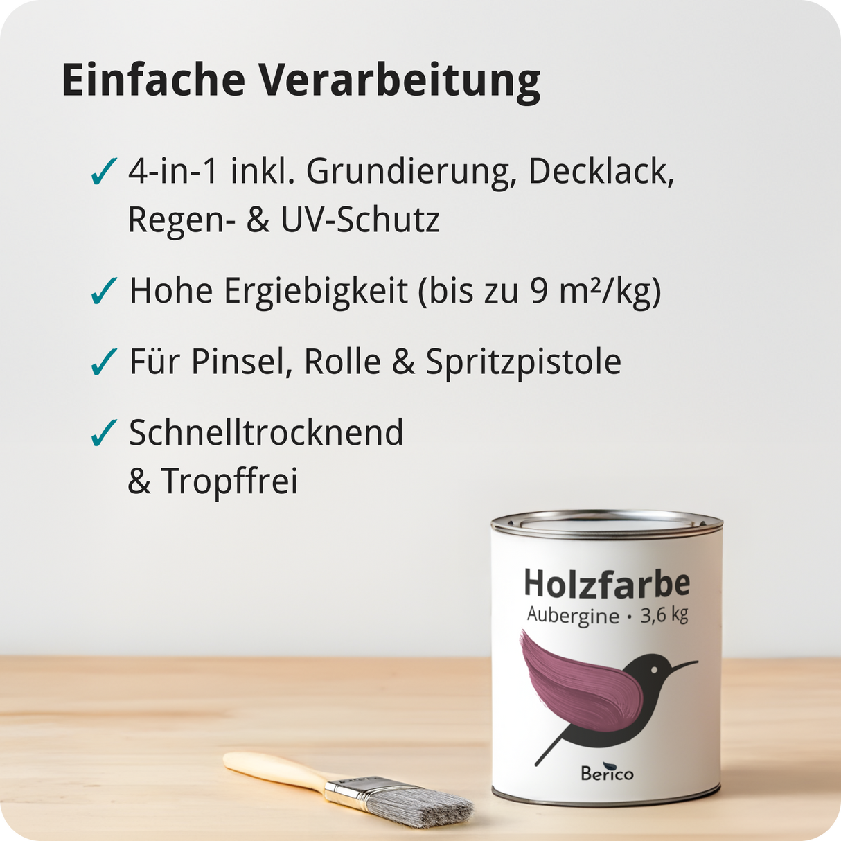 BERICO Holzfarbe: 4-in-1 Holzlack für Innen und Außen