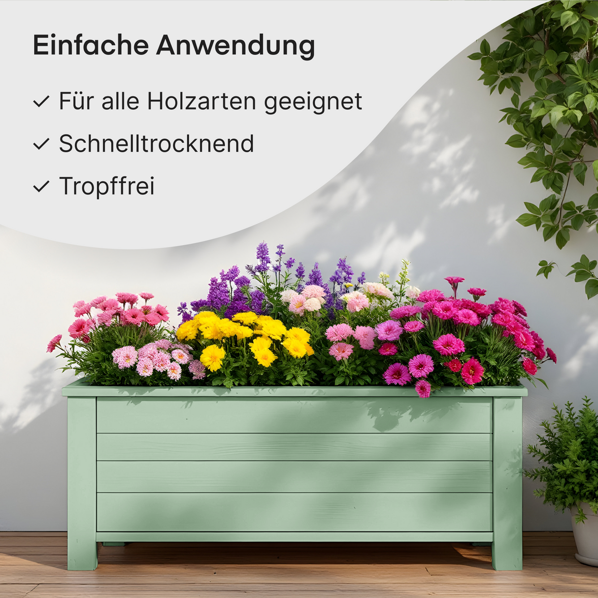 GRUNDMANN Holzfarbe & Wetterschutzfarbe: 4-in-1 Holzanstrich inkl. Grundierung