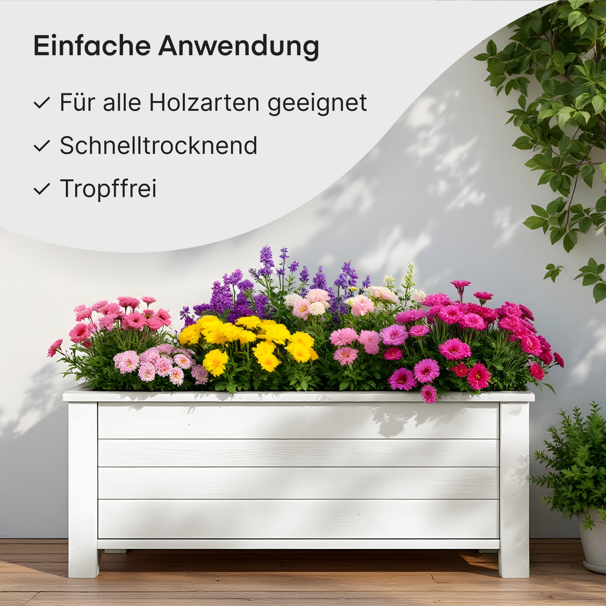 GRUNDMANN Holzfarbe & Wetterschutzfarbe: 4-in-1 Holzanstrich inkl. Grundierung