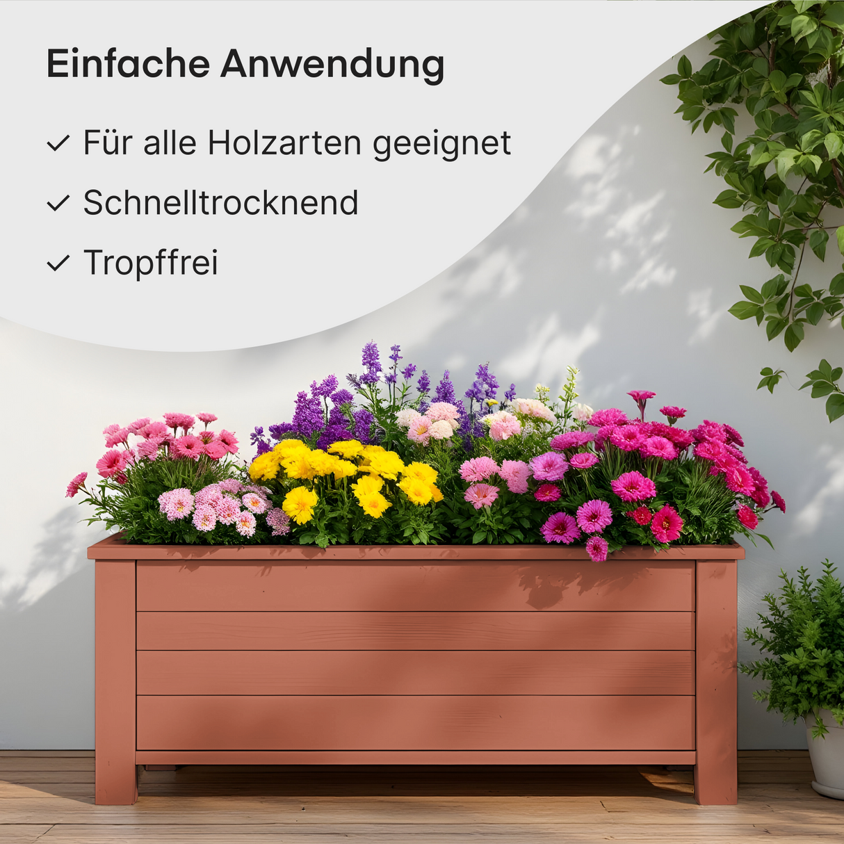 GRUNDMANN Holzfarbe & Wetterschutzfarbe: 4-in-1 Holzanstrich inkl. Grundierung