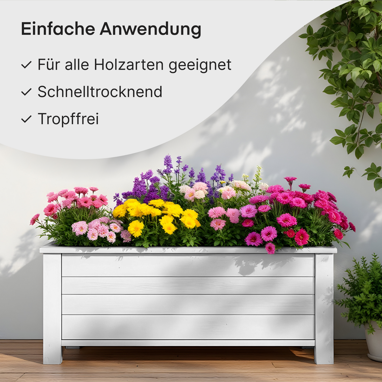 GRUNDMANN Holzfarbe & Wetterschutzfarbe: 4-in-1 Holzanstrich inkl. Grundierung