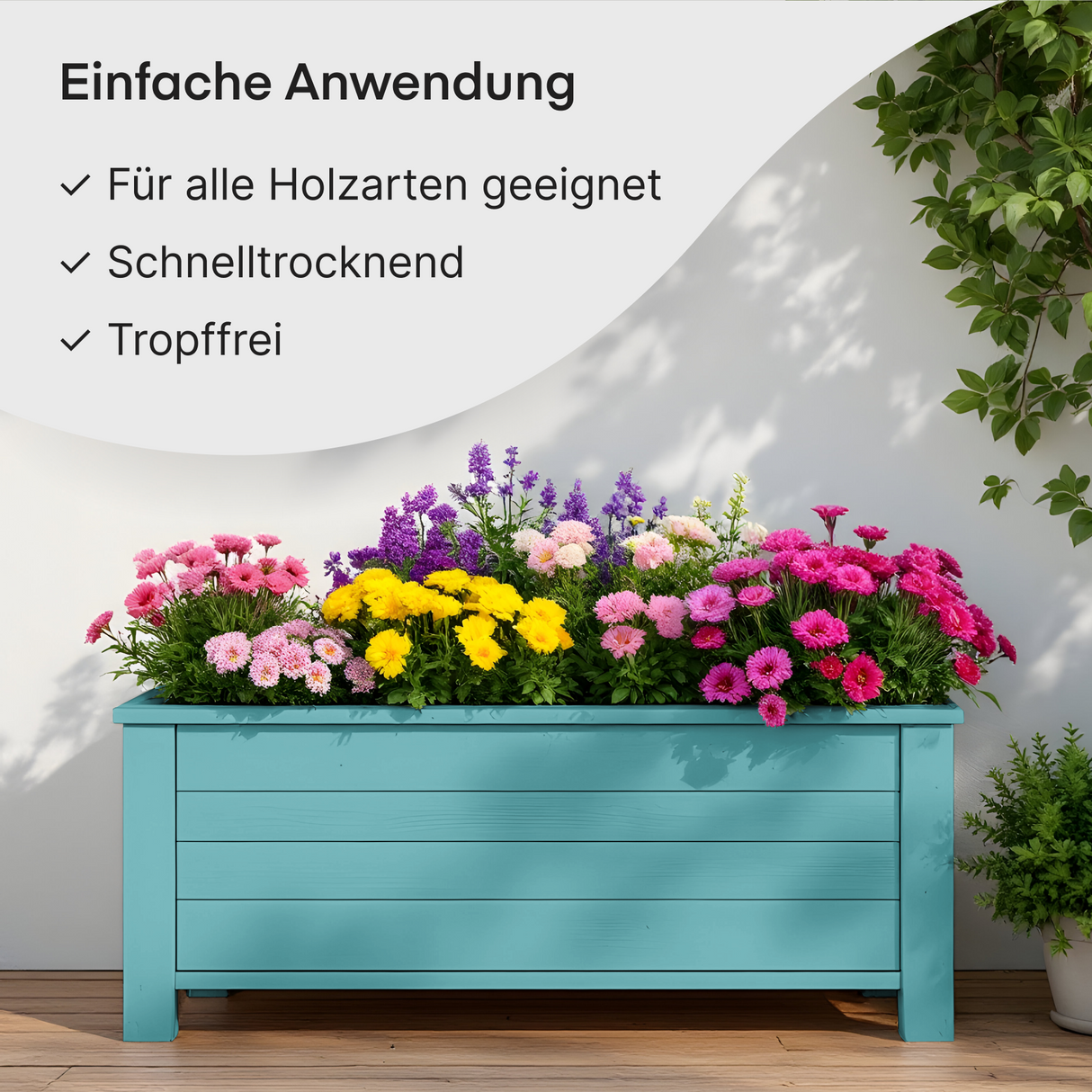 GRUNDMANN Holzfarbe & Wetterschutzfarbe: 4-in-1 Holzanstrich inkl. Grundierung