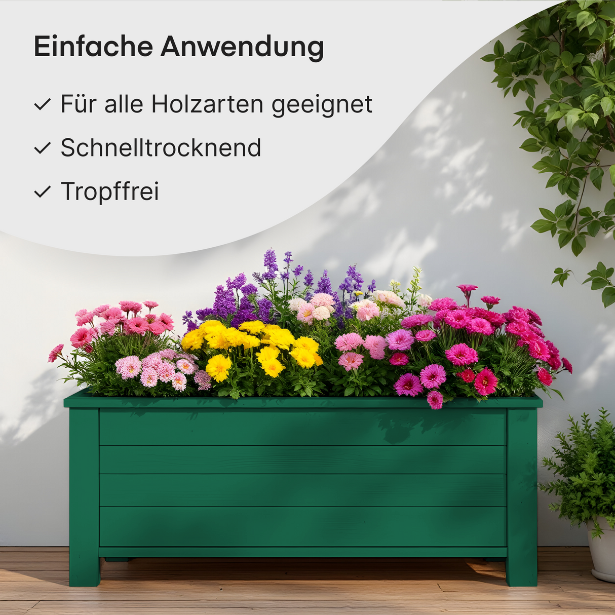 GRUNDMANN Holzfarbe & Wetterschutzfarbe: 4-in-1 Holzanstrich inkl. Grundierung