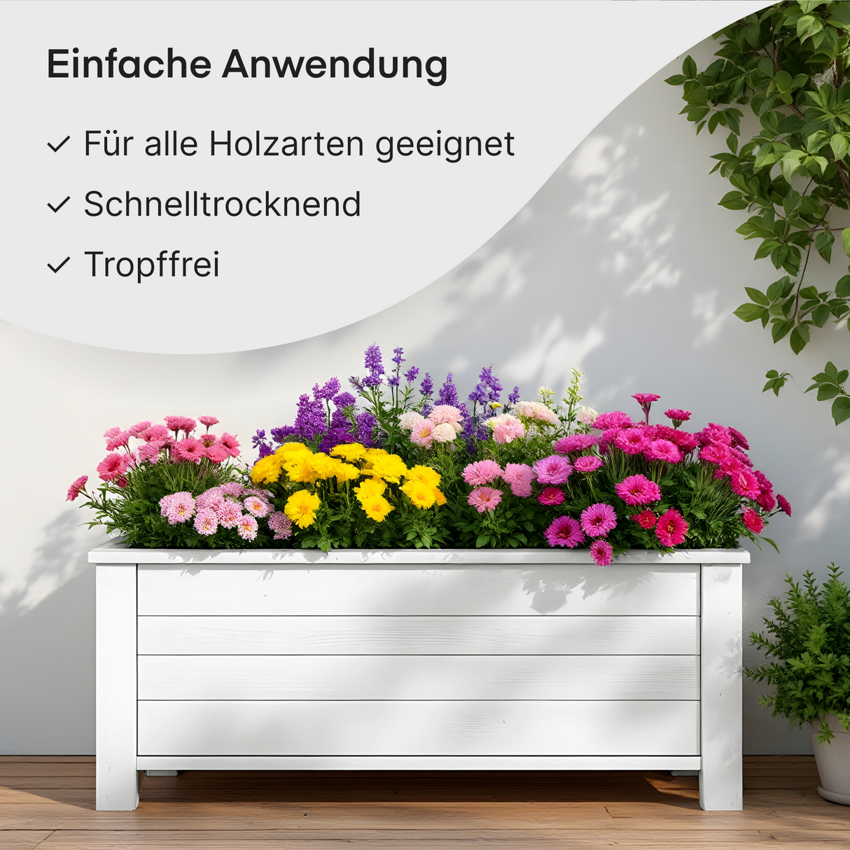 GRUNDMANN Holzfarbe & Wetterschutzfarbe: 4-in-1 Holzanstrich inkl. Grundierung