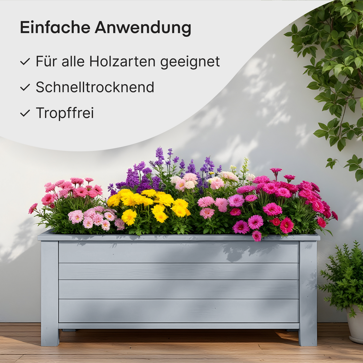 GRUNDMANN Holzfarbe & Wetterschutzfarbe: 4-in-1 Holzanstrich inkl. Grundierung