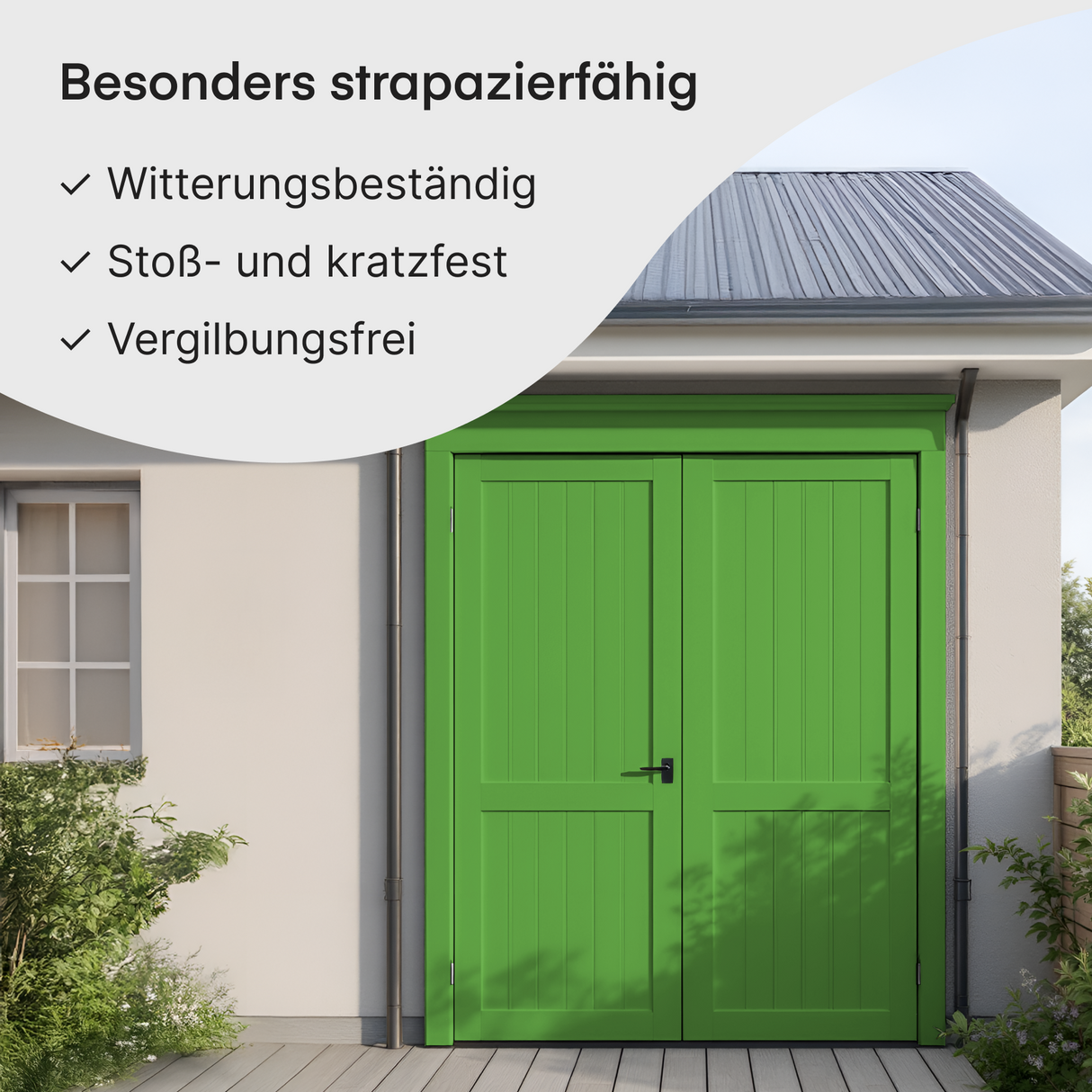 GRUNDMANN Holzfarbe & Wetterschutzfarbe: 4-in-1 Holzanstrich inkl. Grundierung