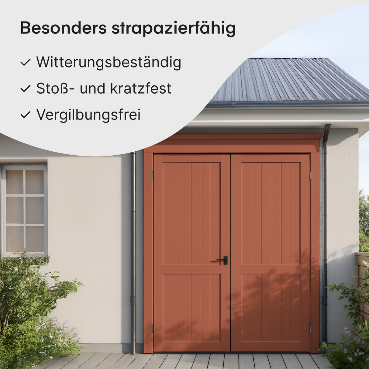 GRUNDMANN Holzfarbe & Wetterschutzfarbe: 4-in-1 Holzanstrich inkl. Grundierung