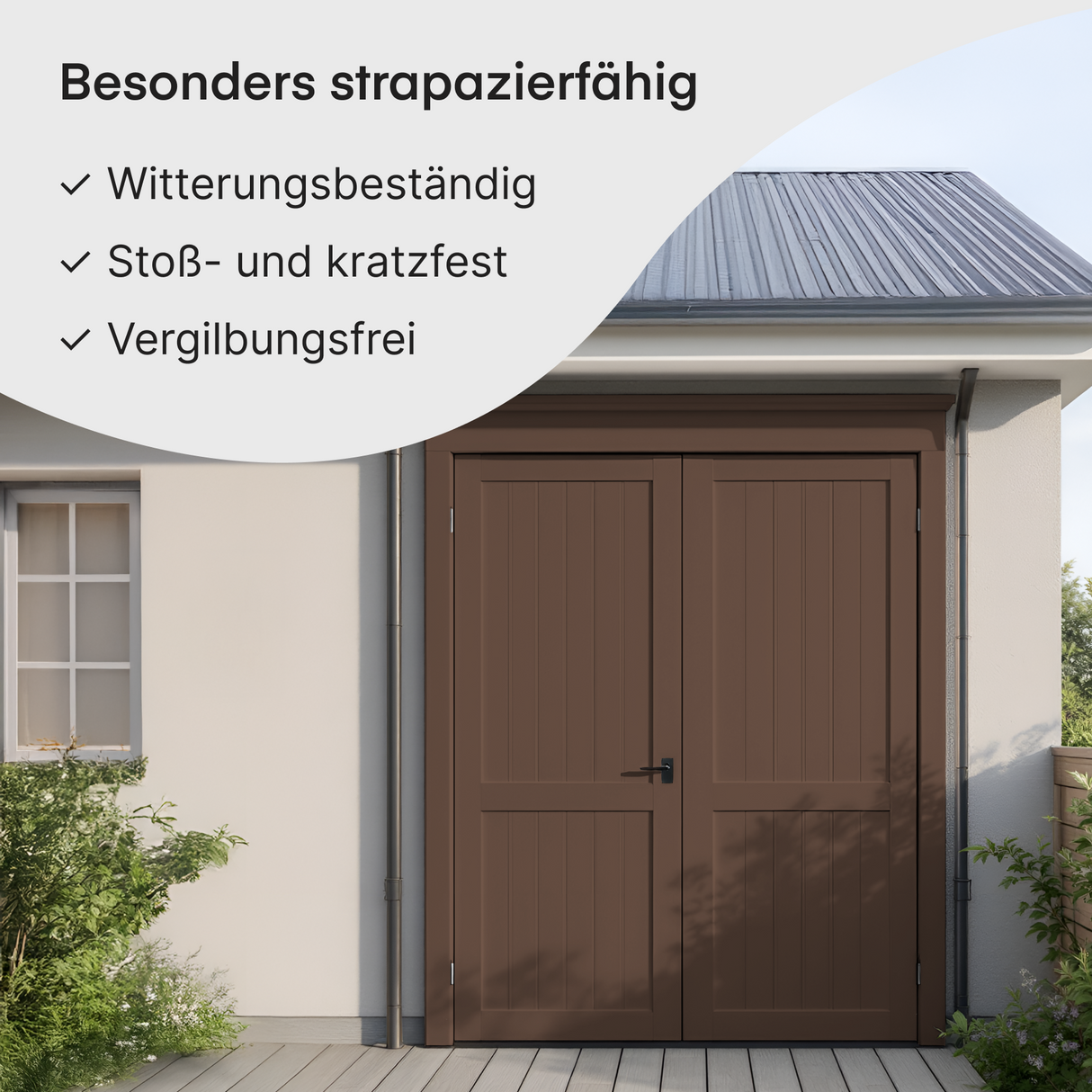 GRUNDMANN Holzfarbe & Wetterschutzfarbe: 4-in-1 Holzanstrich inkl. Grundierung