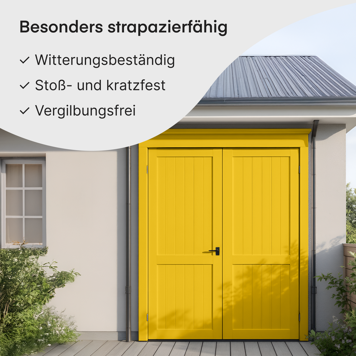 GRUNDMANN Holzfarbe & Wetterschutzfarbe: 4-in-1 Holzanstrich inkl. Grundierung