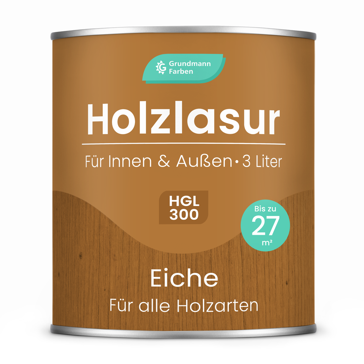Grundmann Holzlasur - Wetterfeste Holzschutzlasur für Innen & Außen - Holzschutz, Wetterschutz und UV-Schutz