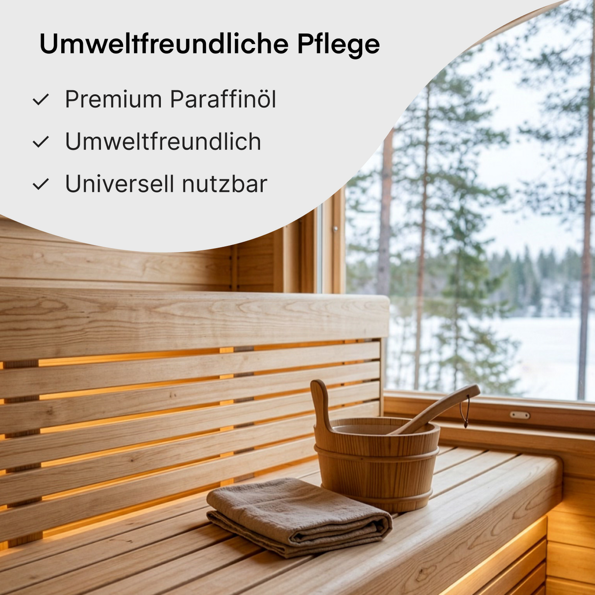 Grundmann Pflegeöl für die Sauna - Paraffinöl - Natürliches Pflegeöl zum Schutz von Saunaholz - Schützt das Holz