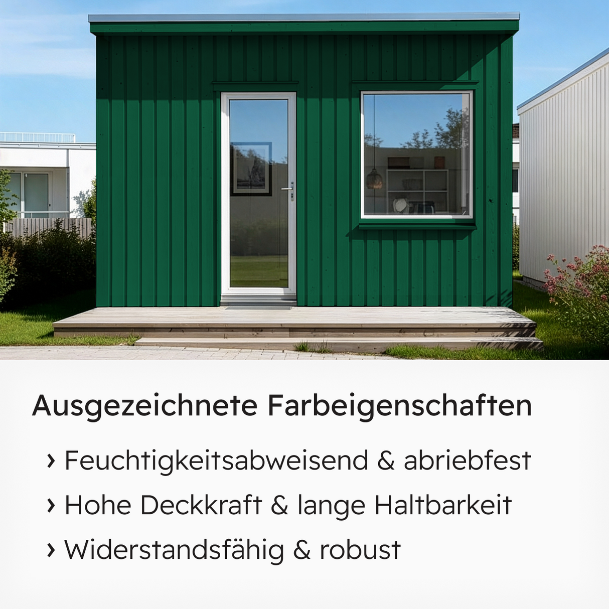VITON Holzfarbe & Wetterschutzfarbe für Außen KE31 - 3in1 Grundierung & Deckfarbe