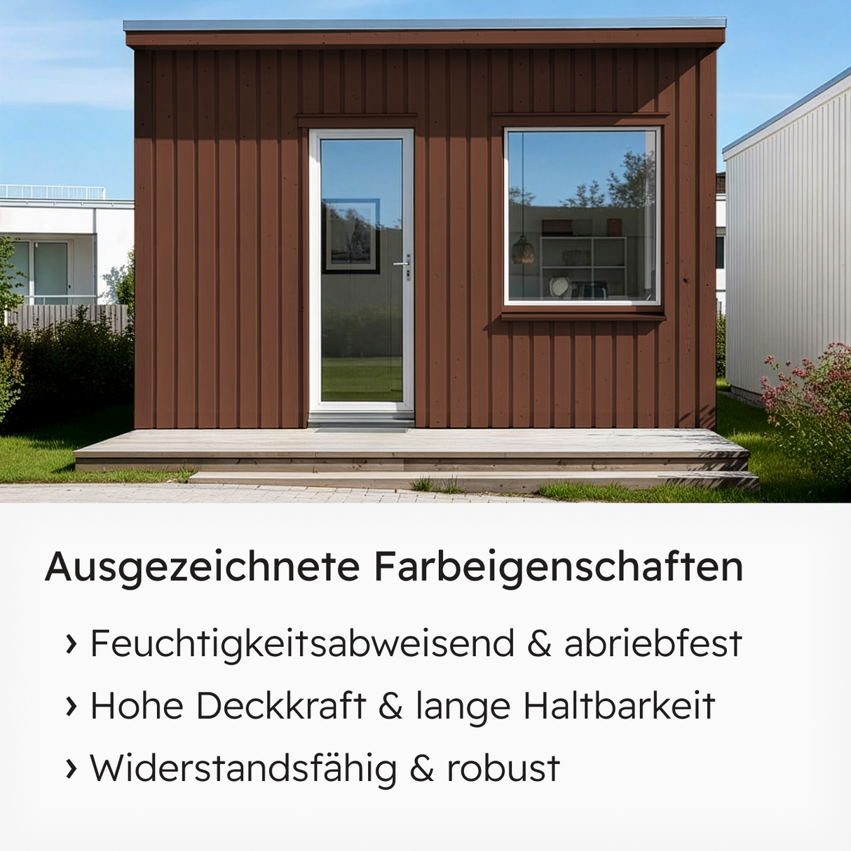 VITON Holzfarbe & Wetterschutzfarbe für Außen KE31 - 3in1 Grundierung & Deckfarbe