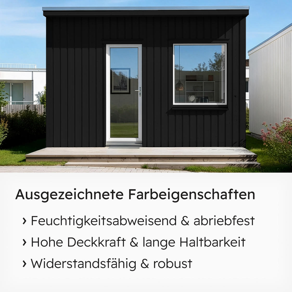 VITON Holzfarbe & Wetterschutzfarbe für Außen KE31 - 3in1 Grundierung & Deckfarbe