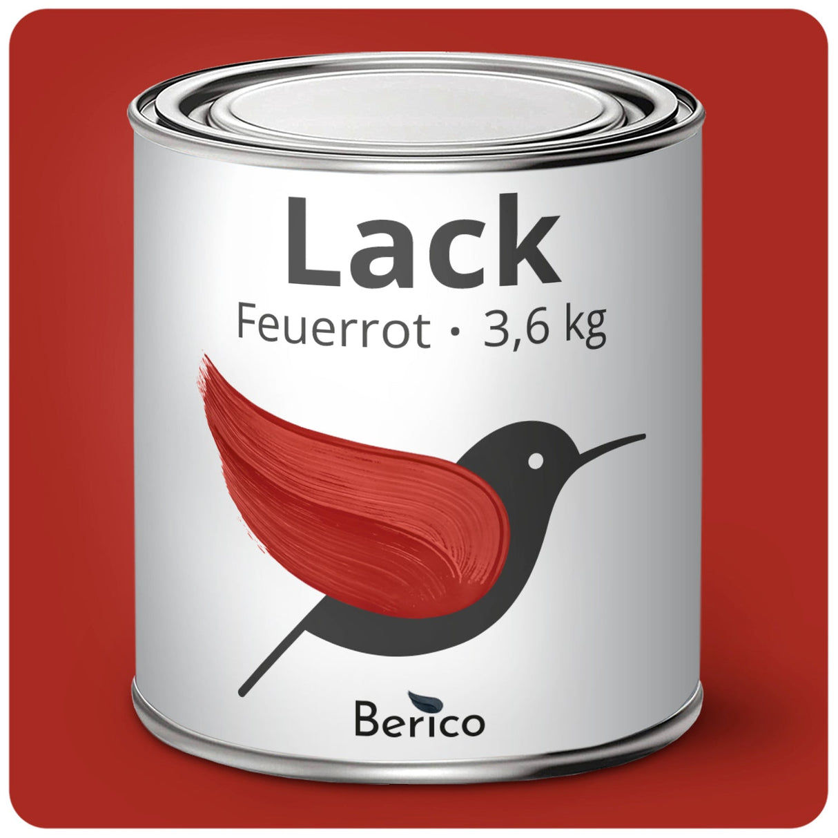 BERICO Lack: Der wasserbasierte Acryllack für dein Projekt - Feuerrot 0.7 Kg - Berico Farben