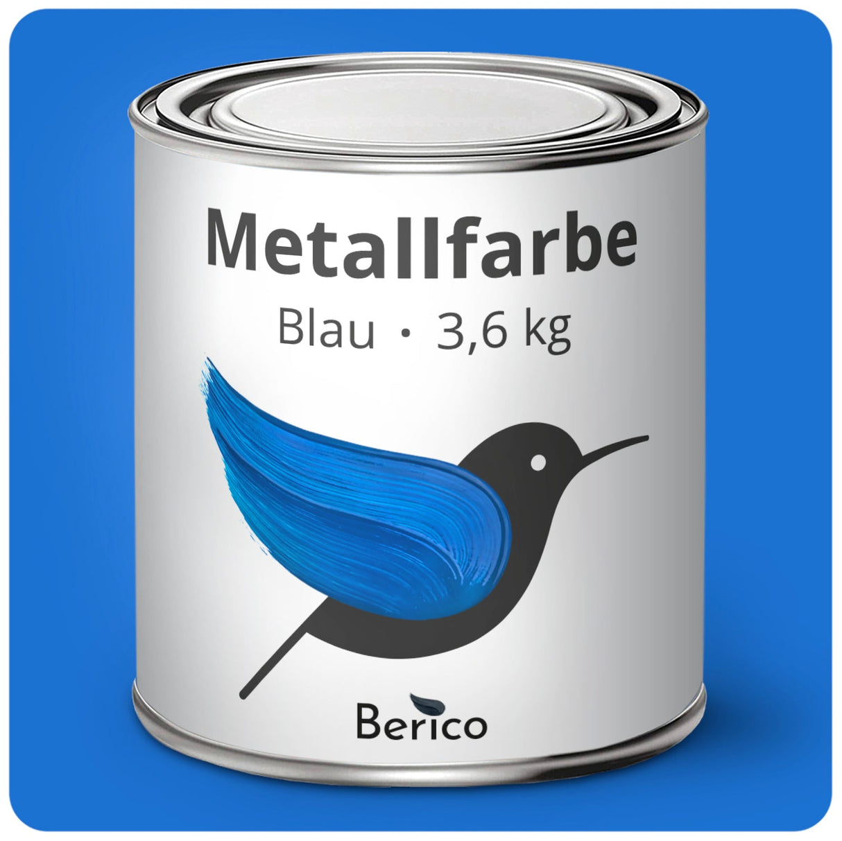 BERICO Metallfarbe: geruchsarmer und stark haftender 3 - in - 1 Lack - Blau 0.7 Kg - Berico Farben