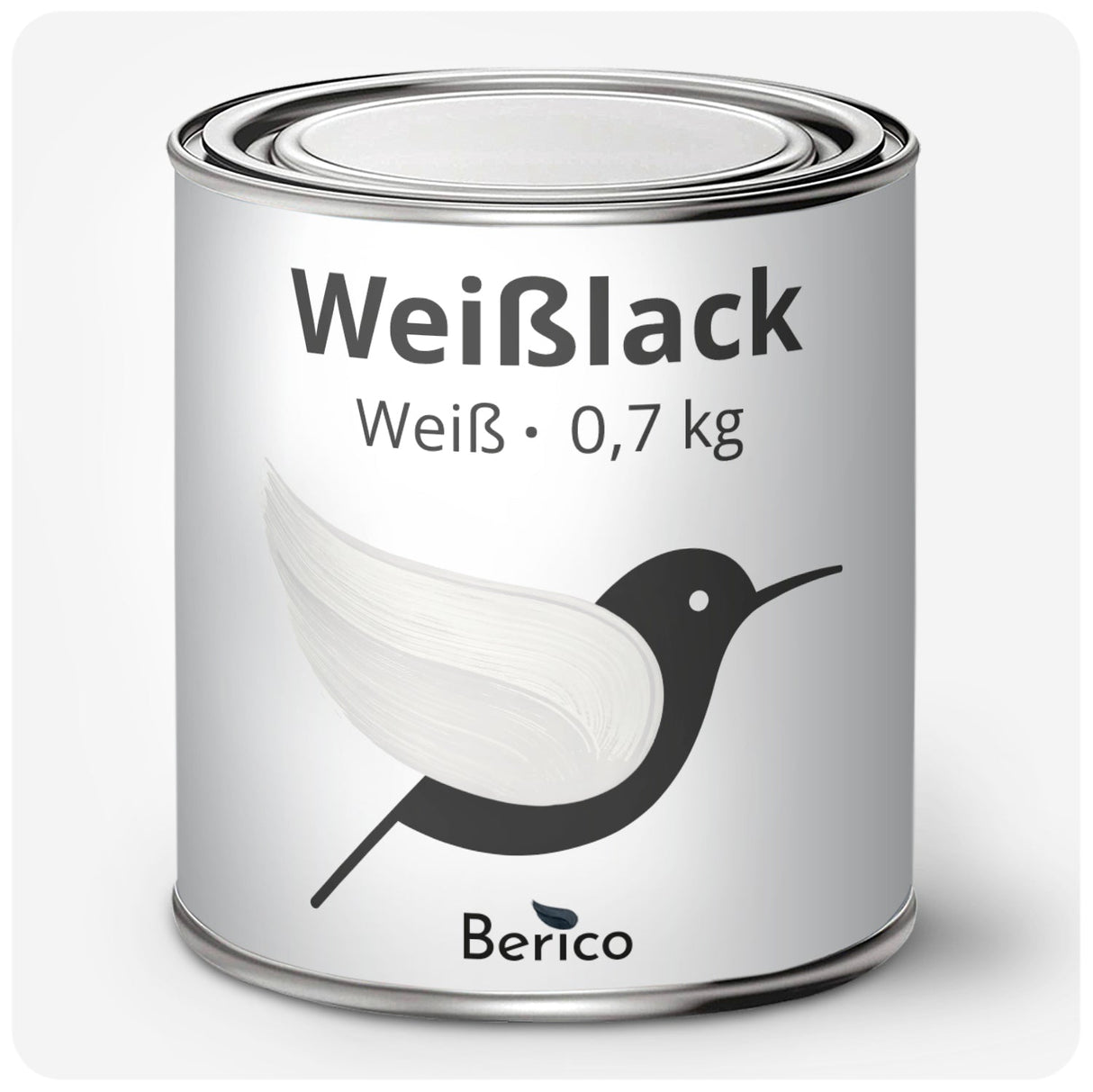 Berico Weisslack - Der universelle Weisslack für Innen und Außen - Helles Weiß (Verkehrsweiß) 0.7 kg - Berico Farben