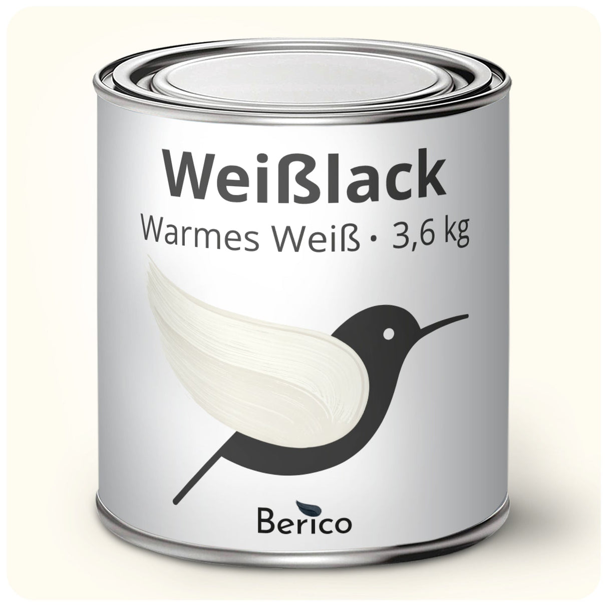 Berico Weisslack - Der universelle Weisslack für Innen und Außen - Warmes Weiß (Reinweiß) 0.7 kg - Berico Farben