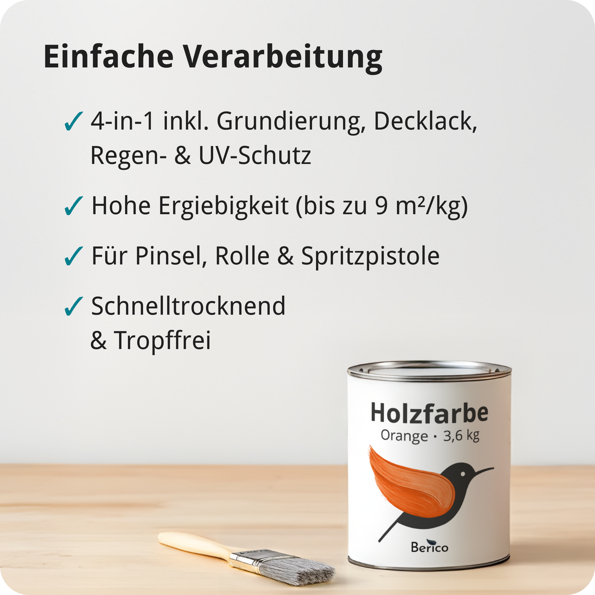 Berico Holzfarbe: 4-in-1 Holzlack für Innen und Außen