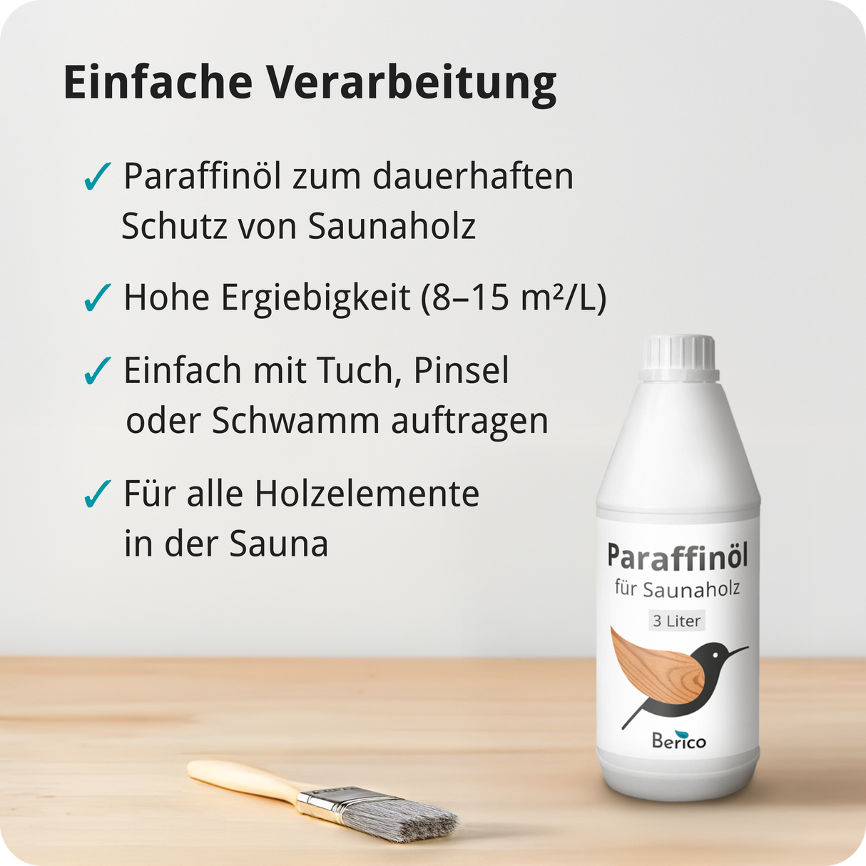 BERICO Paraffinöl: Pflegeöl zum Schutz von Saunaholz