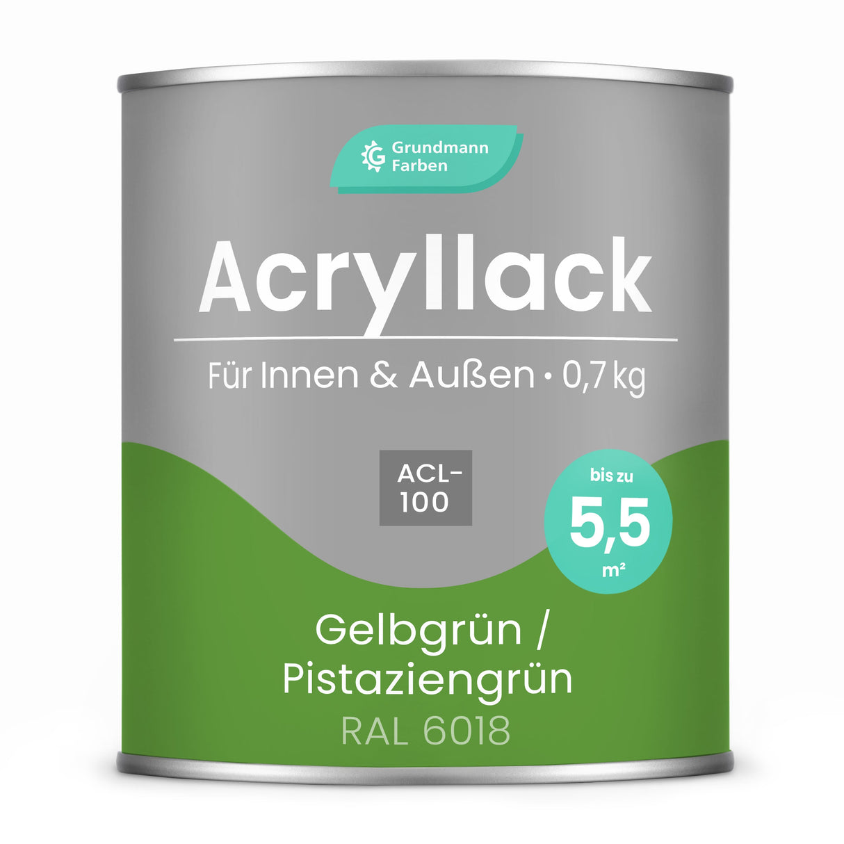 GRUNDMANN Acryllack: Premium 4 - in - 1 Lack, Buntlack und Möbelfarbe - RAL 9002 – Grauweiss 0.7 Kg - Berico Farben