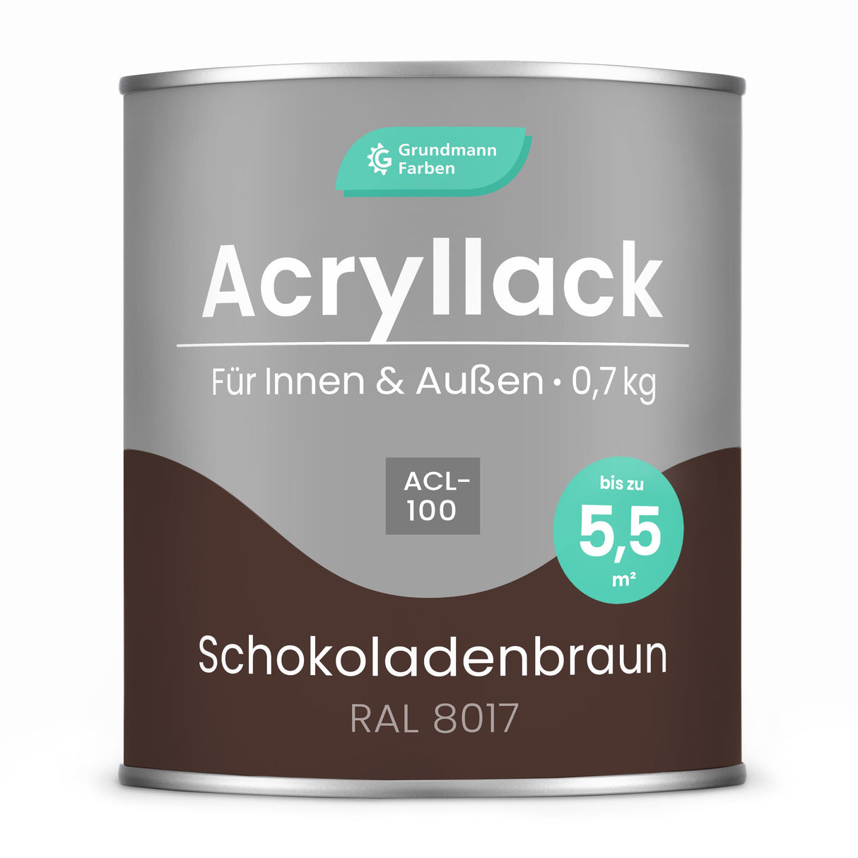 GRUNDMANN Acryllack: Premium 4 - in - 1 Lack, Buntlack und Möbelfarbe - RAL 9002 – Grauweiss 0.7 Kg - Berico Farben