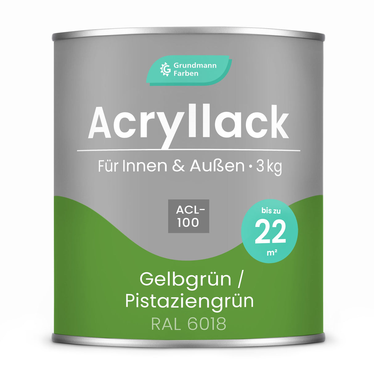 GRUNDMANN Acryllack: Premium 4 - in - 1 Lack, Buntlack und Möbelfarbe - RAL 9002 – Grauweiss 0.7 Kg - Berico Farben