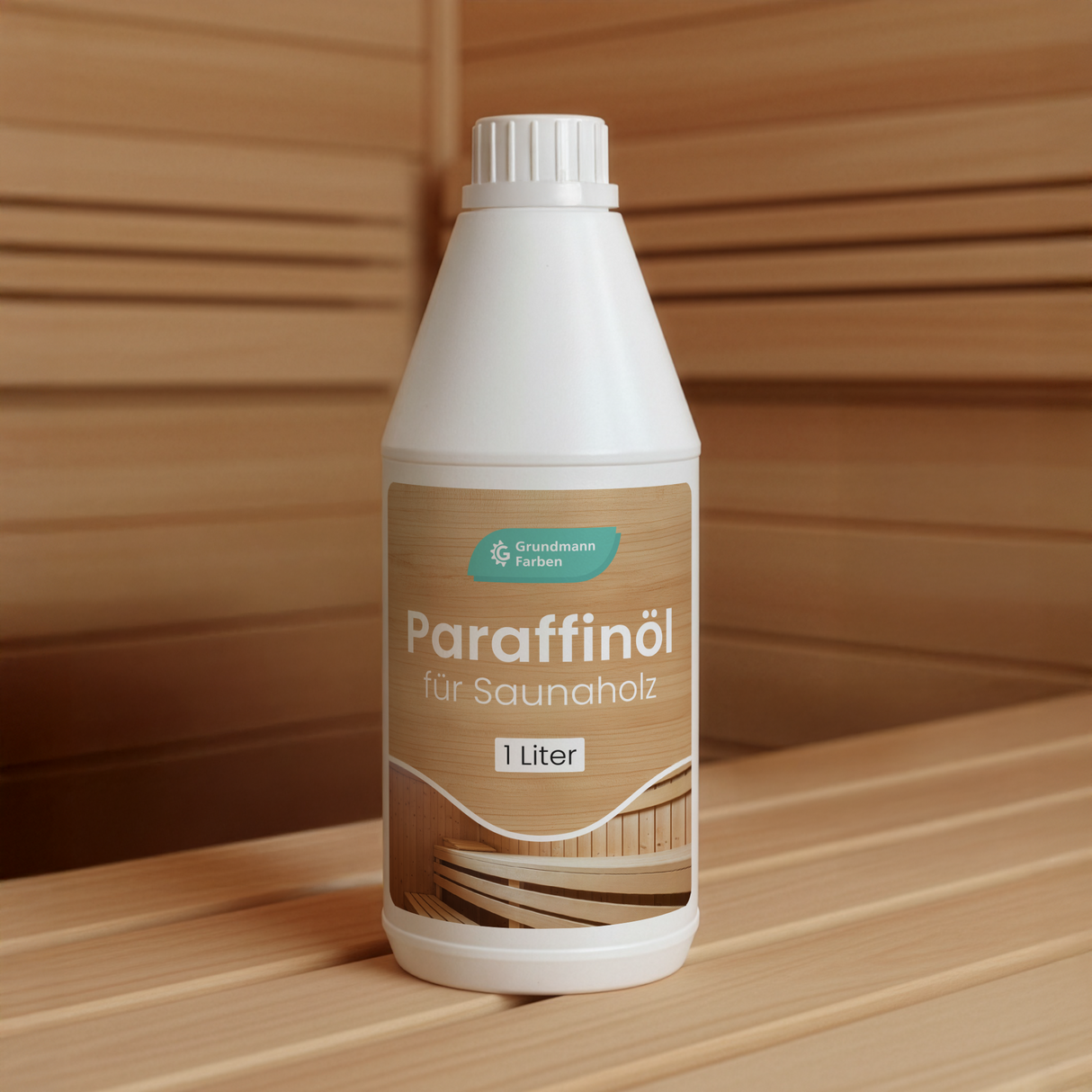 Grundmann Pflegeöl für die Sauna - Paraffinöl - Natürliches Pflegeöl zum Schutz von Saunaholz - Schützt das Holz