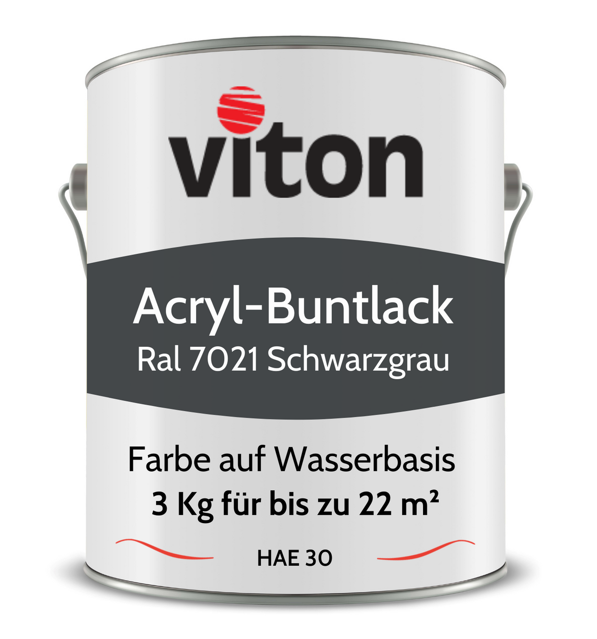 VITON Buntlack & Möbelfarbe HAE 30 - Vielseitig und Umweltschonend - 3 Kg RAL 9016 – Verkehrsweiss - Berico Farben