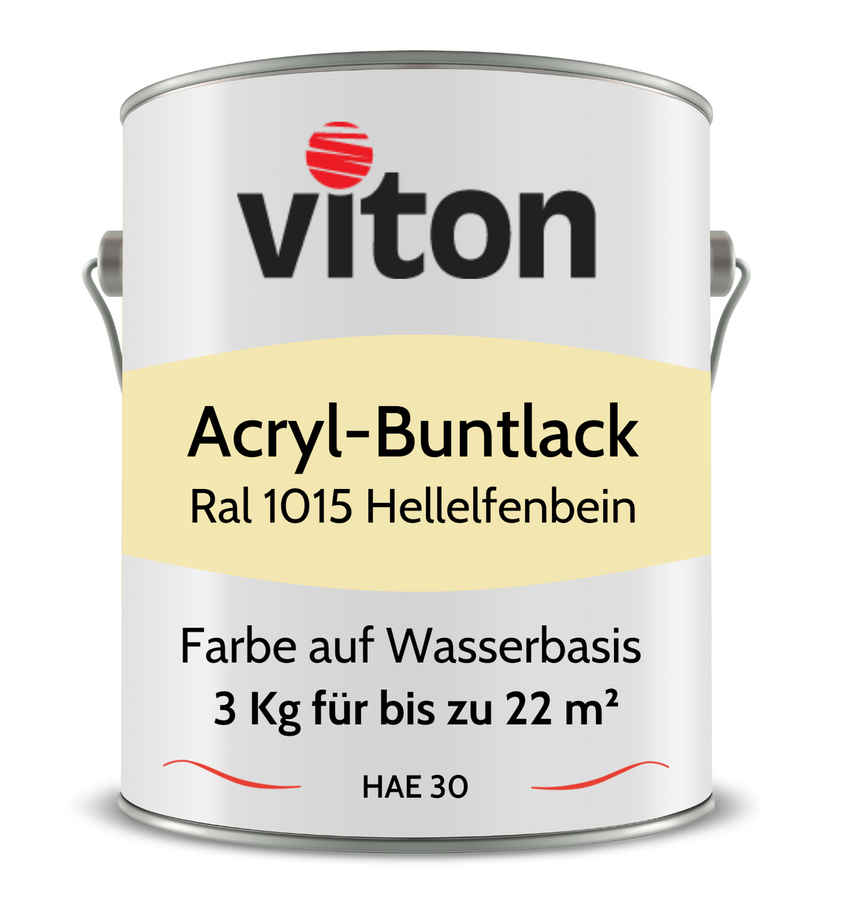 VITON Buntlack & Möbelfarbe HAE 30 - Vielseitig und Umweltschonend - 3 Kg RAL 9016 – Verkehrsweiss - Berico Farben