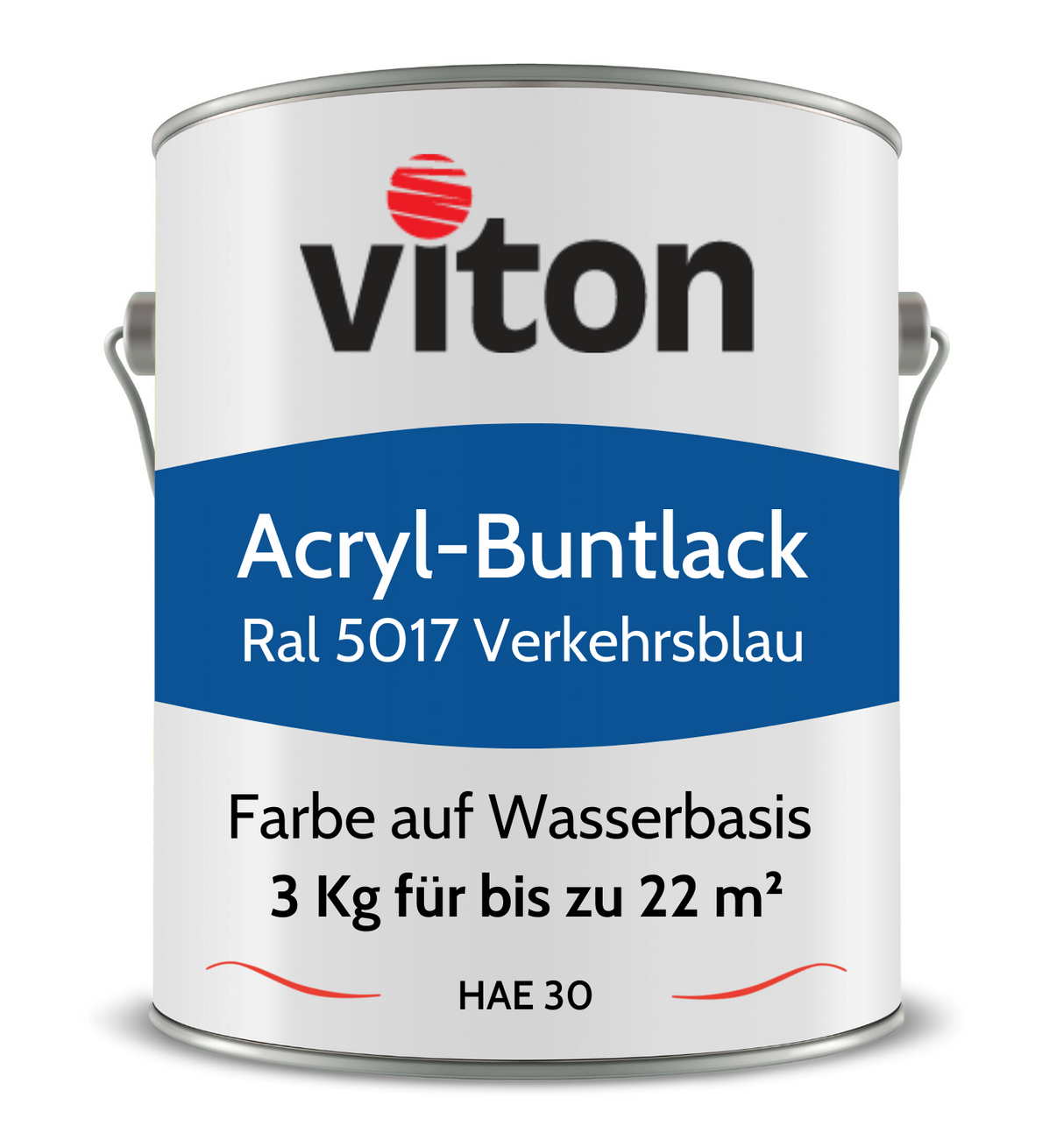 VITON Buntlack & Möbelfarbe HAE 30 - Vielseitig und Umweltschonend - 3 Kg RAL 9016 – Verkehrsweiss - Berico Farben
