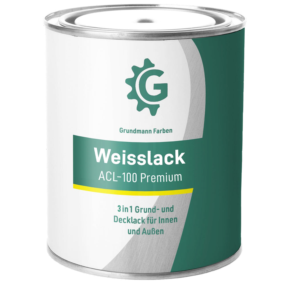 GRUNDMANN Premium Weisslack: Für Fenster, Türen und Möbel - 0.7 Kg RAL 9001 – Cremeweiss - Berico Farben