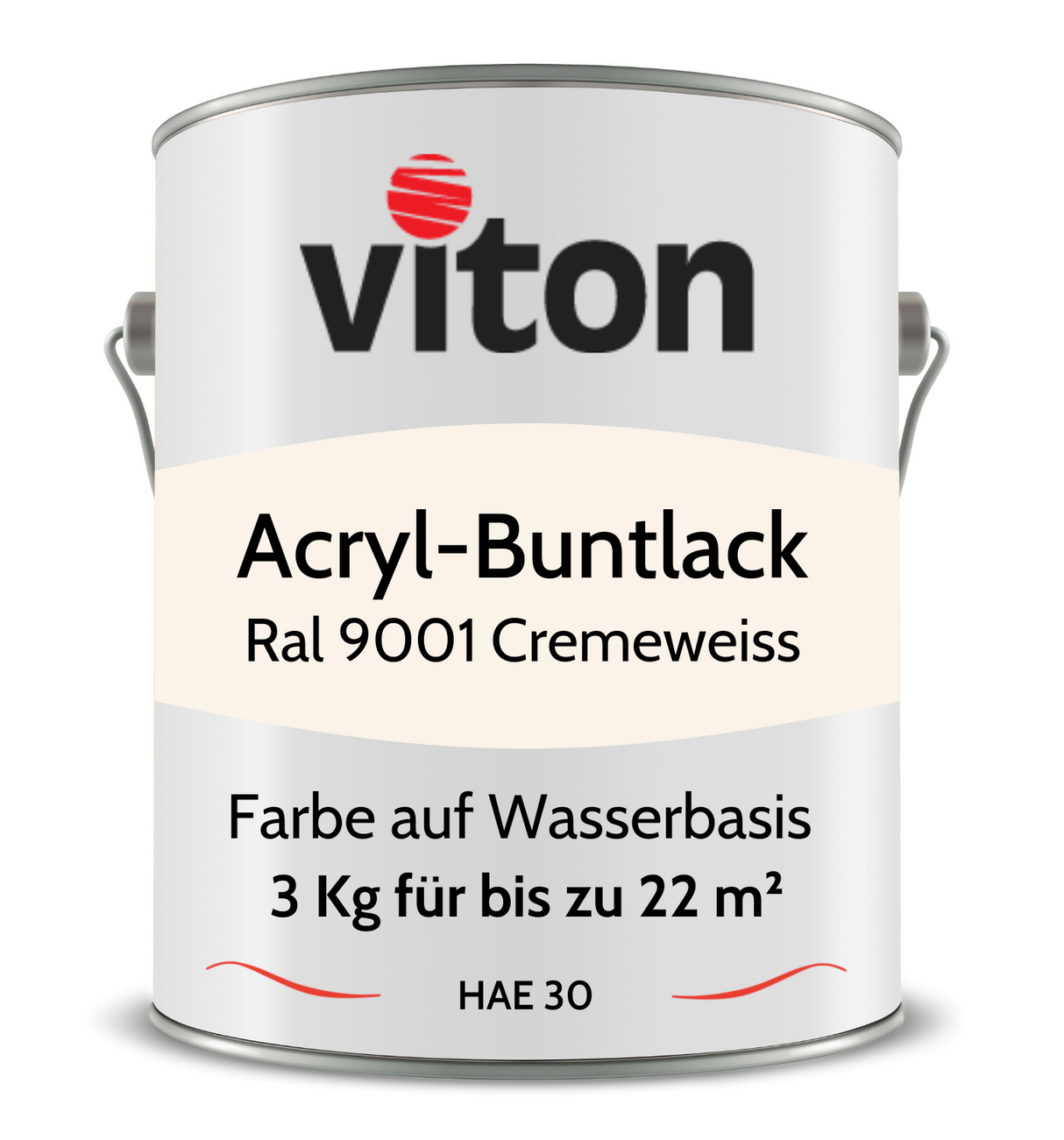VITON Buntlack & Möbelfarbe HAE 30 - Vielseitig und Umweltschonend - 3 Kg RAL 9016 – Verkehrsweiss - Berico Farben