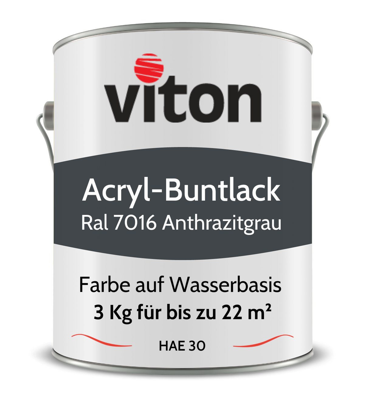 VITON Buntlack & Möbelfarbe HAE 30 - Vielseitig und Umweltschonend - 3 Kg RAL 9016 – Verkehrsweiss - Berico Farben