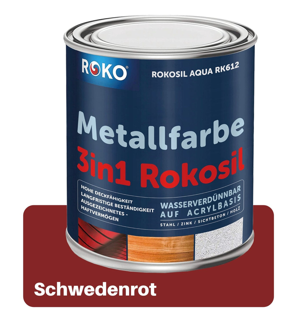ROKO Metallfarbe: 3-in-1 inkl. Grundierung und Rostschutz - 0.7 Kg Anthrazit - Berico Farben