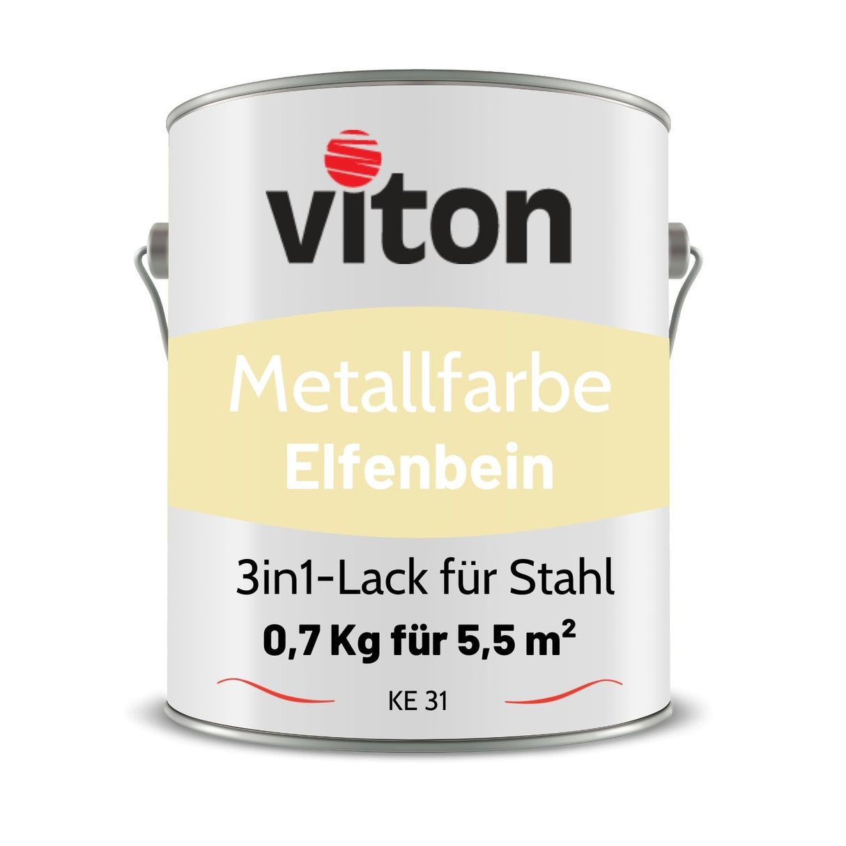 VITON Metallfarbe KE 31 für Außen inkl. Rostschutz & Grundierung - RAL 7035 - Lichtgrau 3.5 Kg - Berico Farben