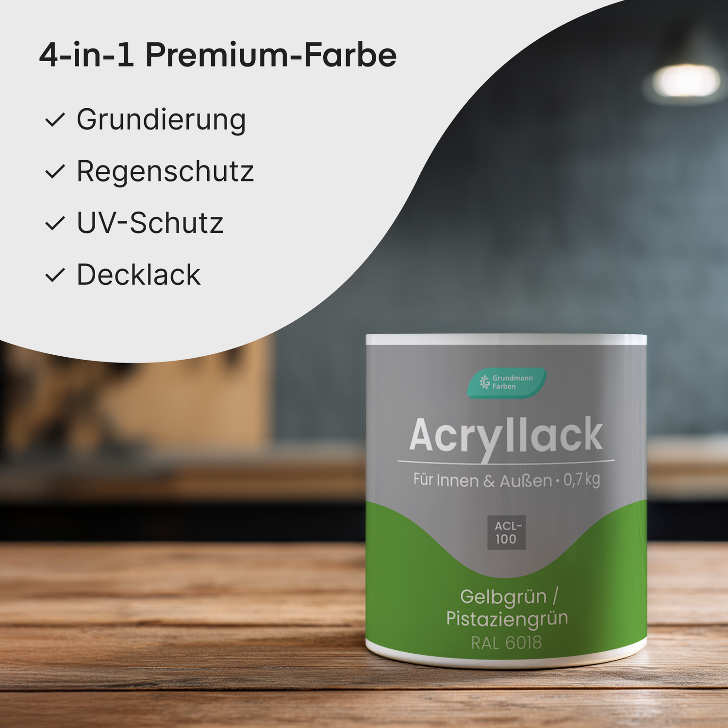 GRUNDMANN Acryllack: Premium 4-in-1 Lack, Buntlack und Möbelfarbe