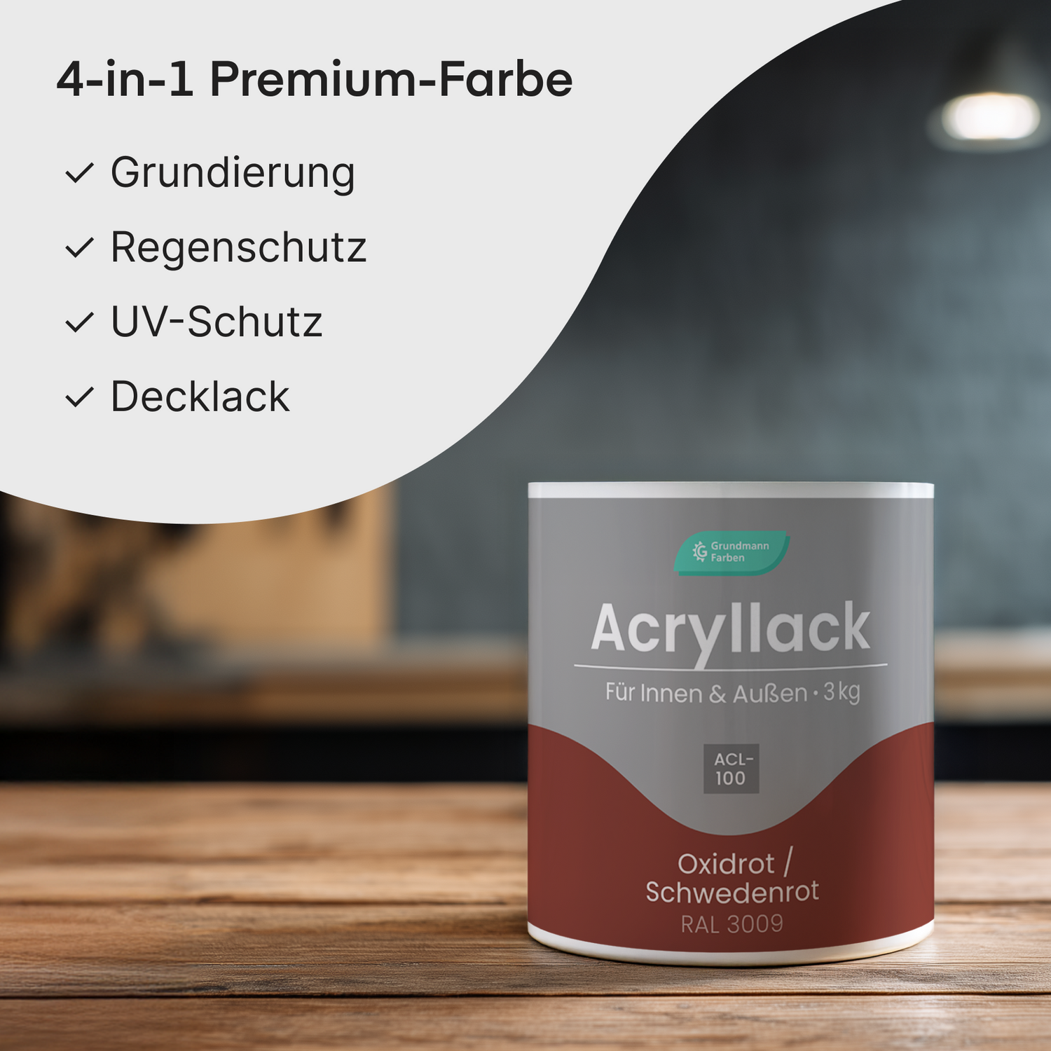 GRUNDMANN Acryllack: Premium 4-in-1 Lack, Buntlack und Möbelfarbe