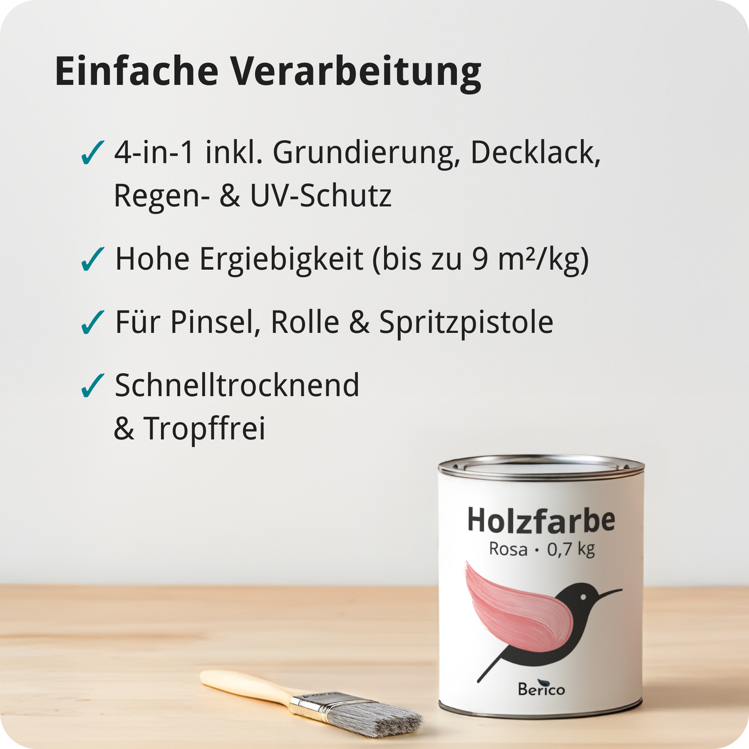BERICO Holzfarbe: 4-in-1 Holzlack für Innen und Außen