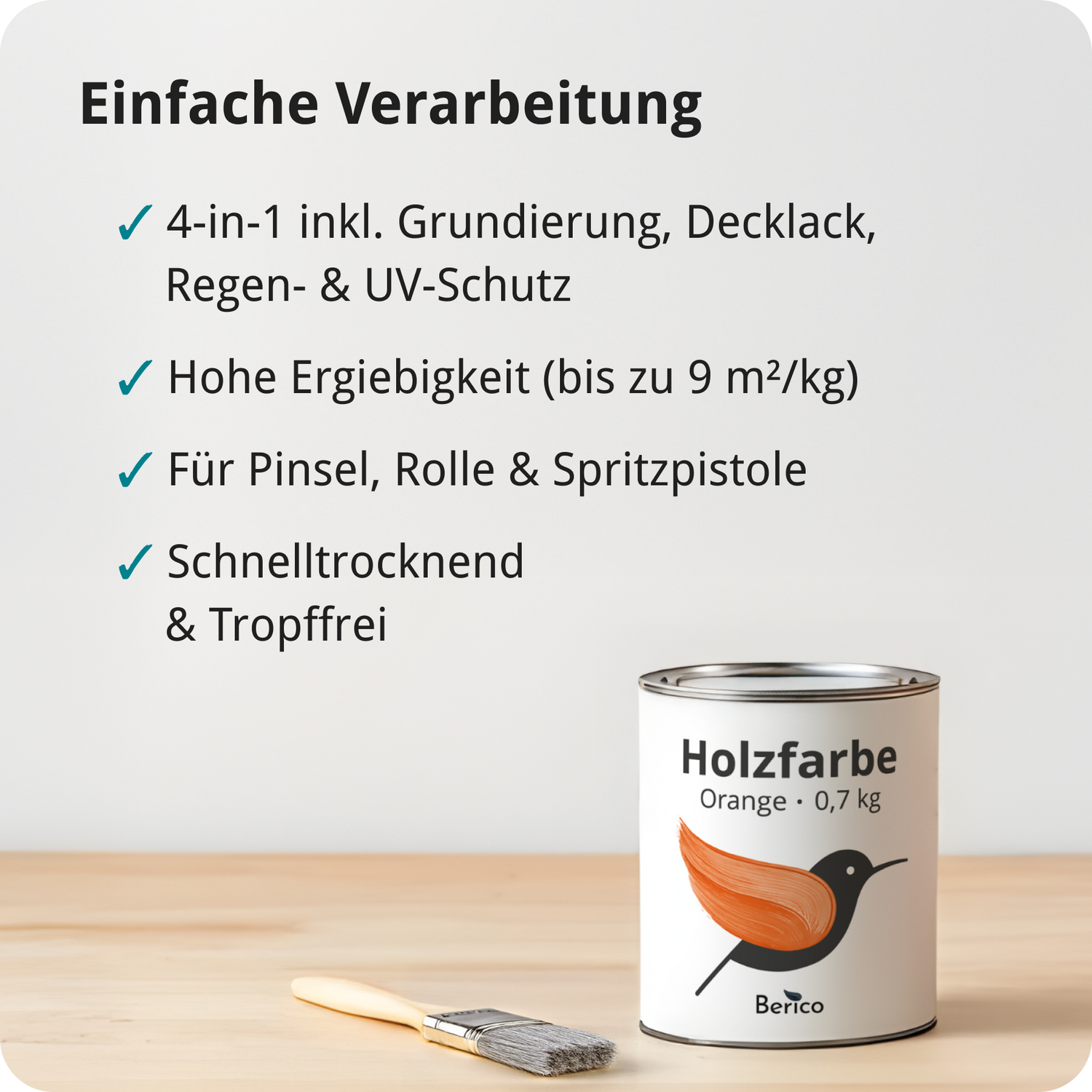 BERICO Holzfarbe: 4-in-1 Holzlack für Innen und Außen