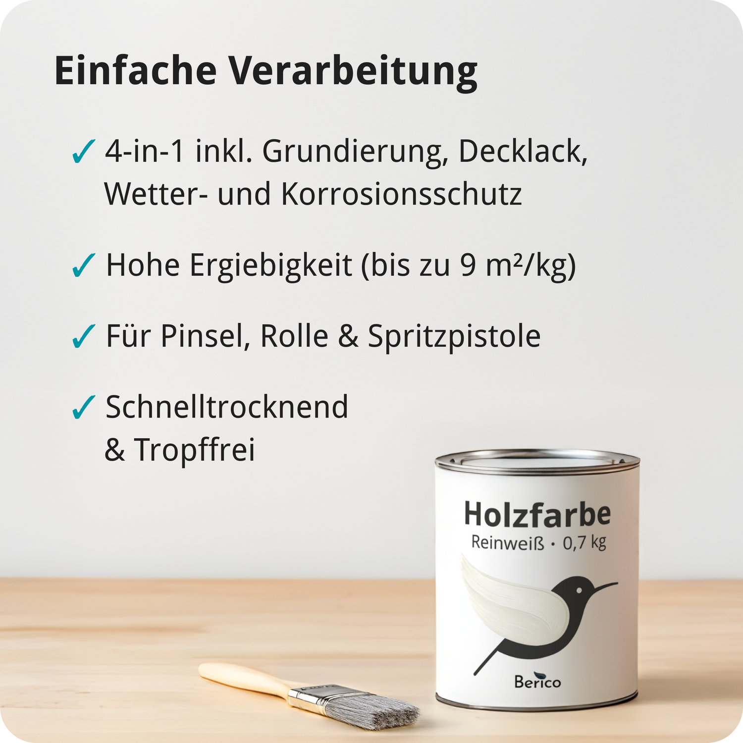 BERICO Holzfarbe: 4-in-1 Holzlack für Innen und Außen