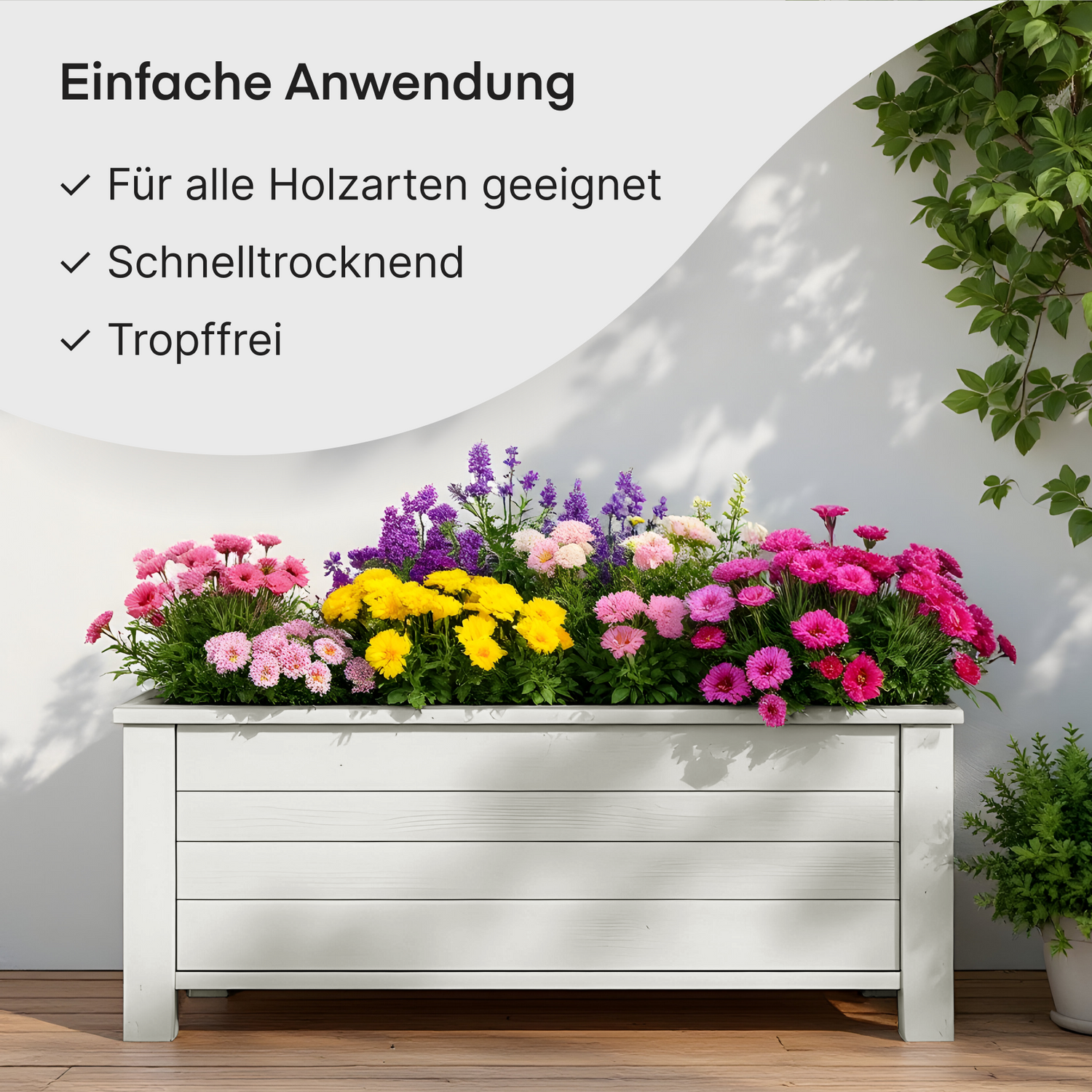 GRUNDMANN Holzfarbe & Wetterschutzfarbe: 4-in-1 Holzanstrich inkl. Grundierung