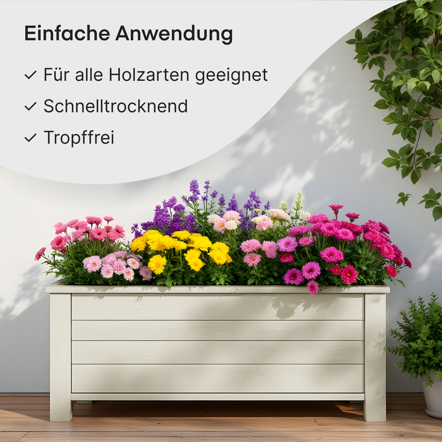 GRUNDMANN Holzfarbe & Wetterschutzfarbe: 4-in-1 Holzanstrich inkl. Grundierung