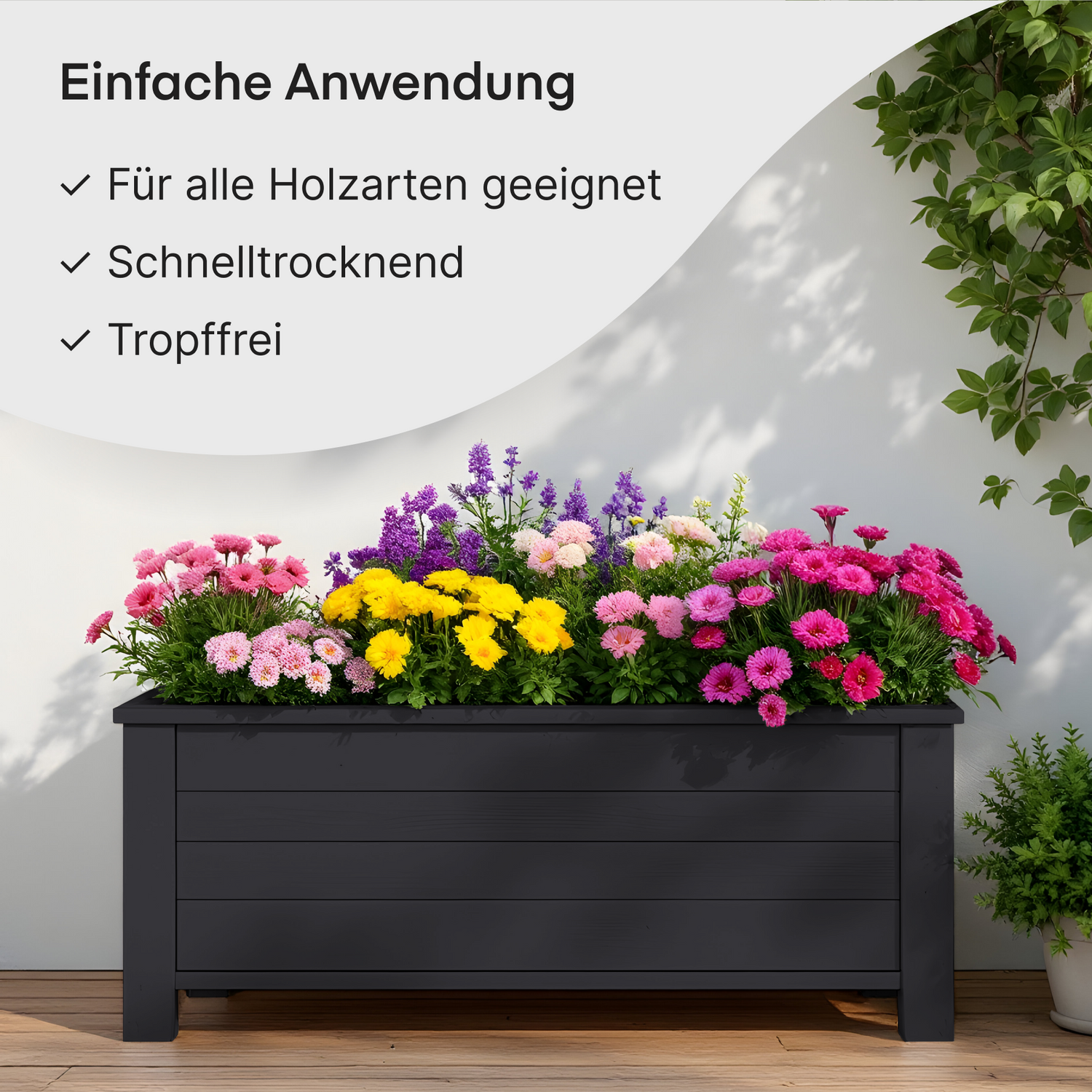 GRUNDMANN Holzfarbe & Wetterschutzfarbe: 4-in-1 Holzanstrich inkl. Grundierung