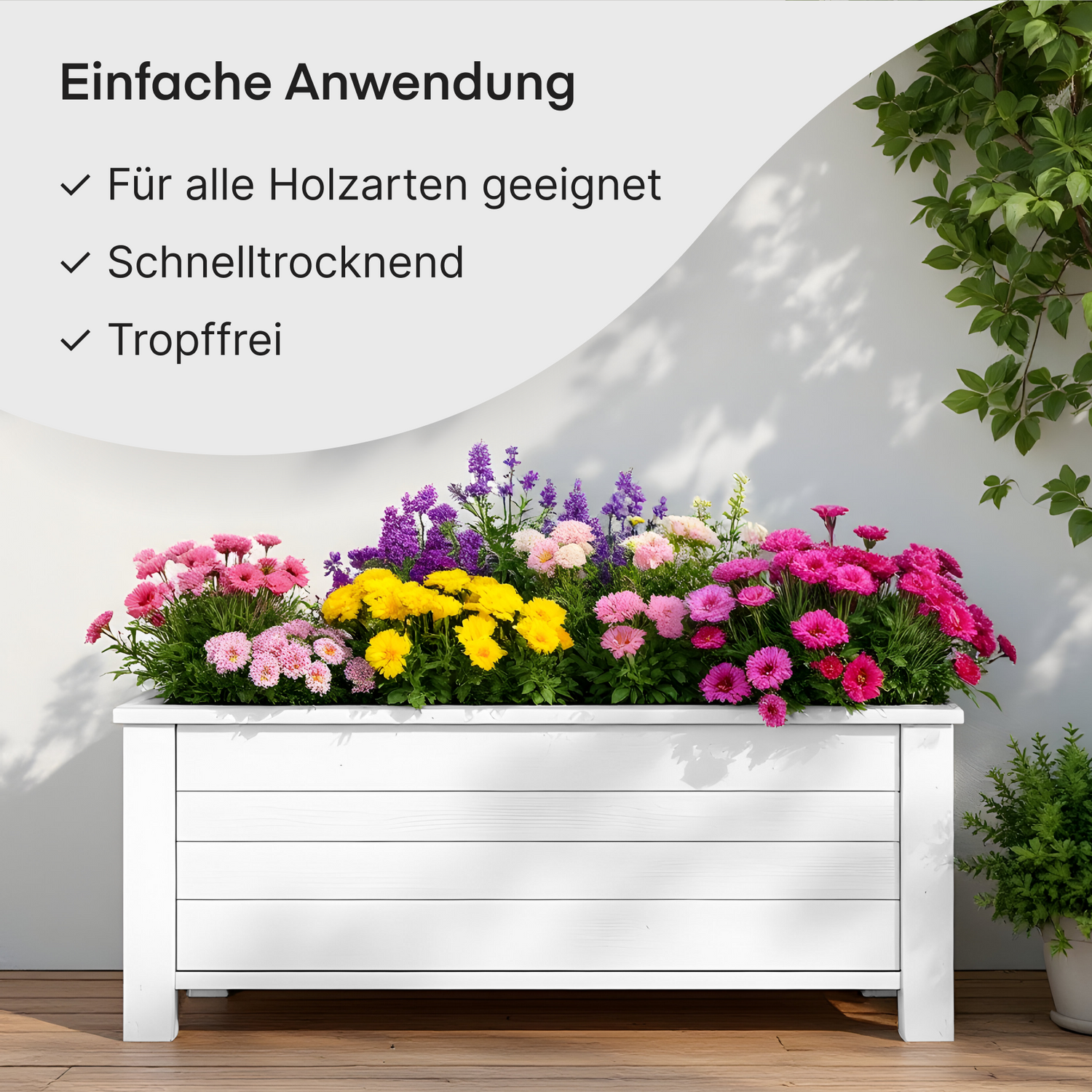 GRUNDMANN Holzfarbe & Wetterschutzfarbe: 4-in-1 Holzanstrich inkl. Grundierung