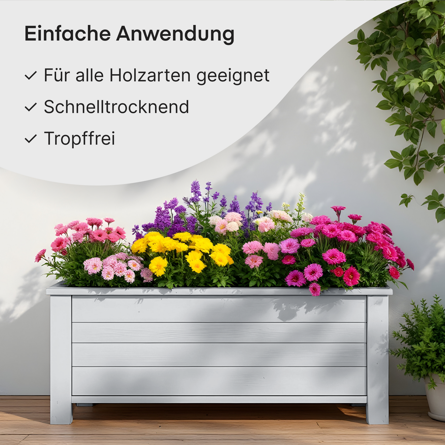 GRUNDMANN Holzfarbe & Wetterschutzfarbe: 4-in-1 Holzanstrich inkl. Grundierung