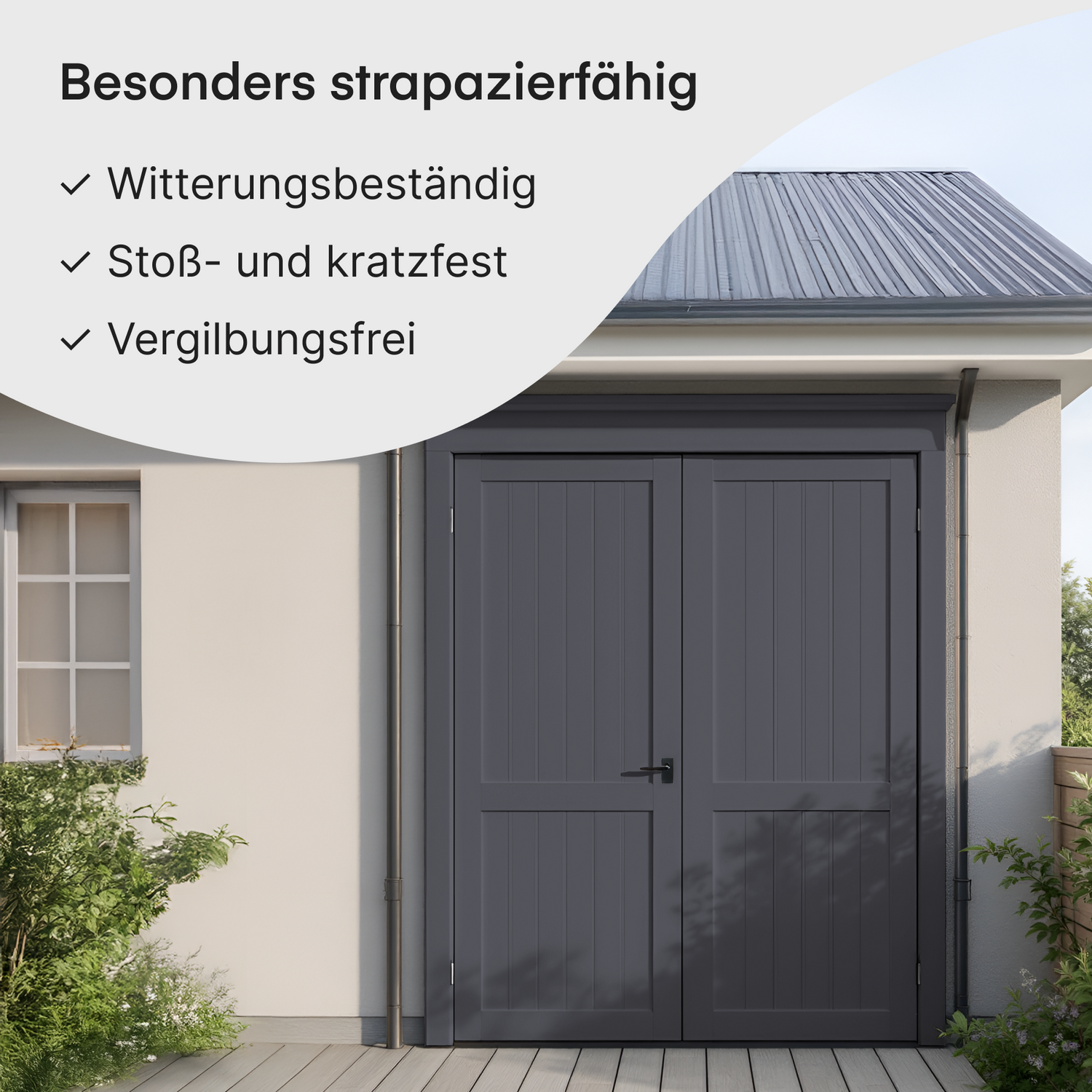 GRUNDMANN Holzfarbe & Wetterschutzfarbe: 4-in-1 Holzanstrich inkl. Grundierung